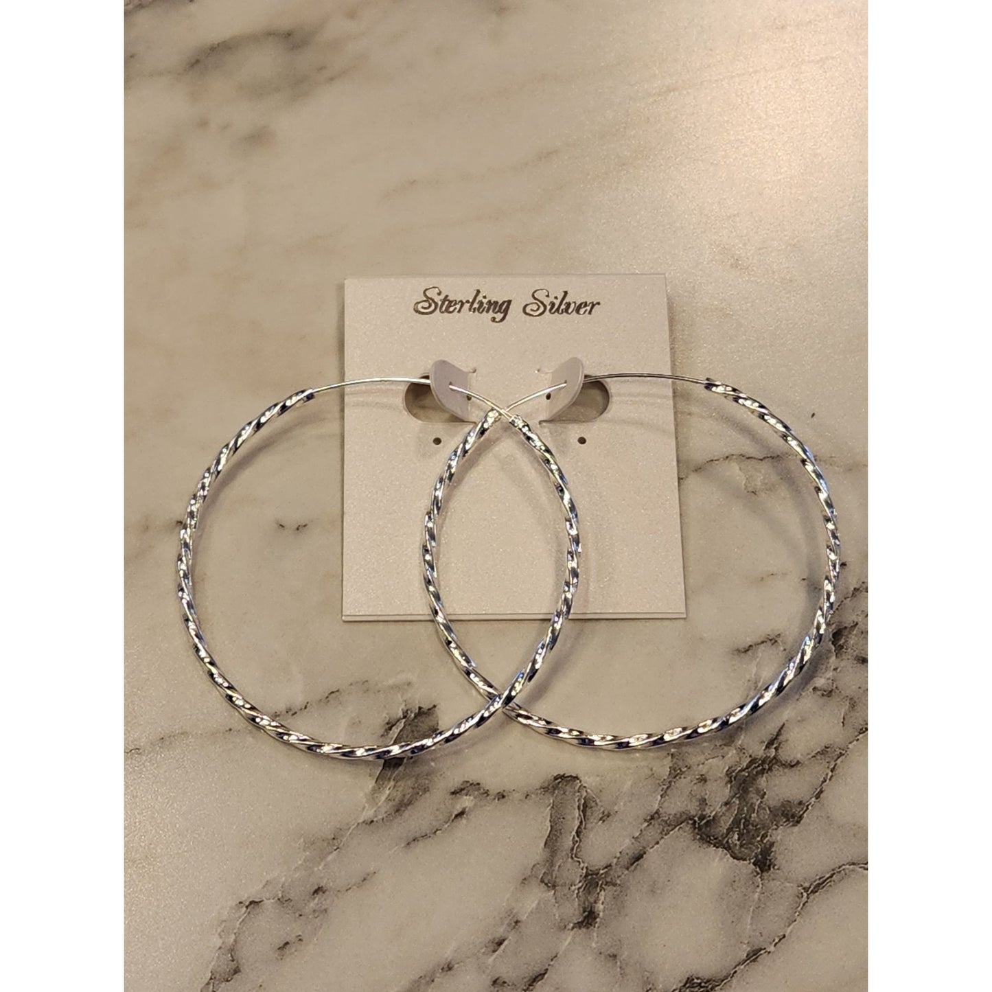 Sterling Silver Twisted Hoop Earrings Lightweight Women's Jewelry Minimalist