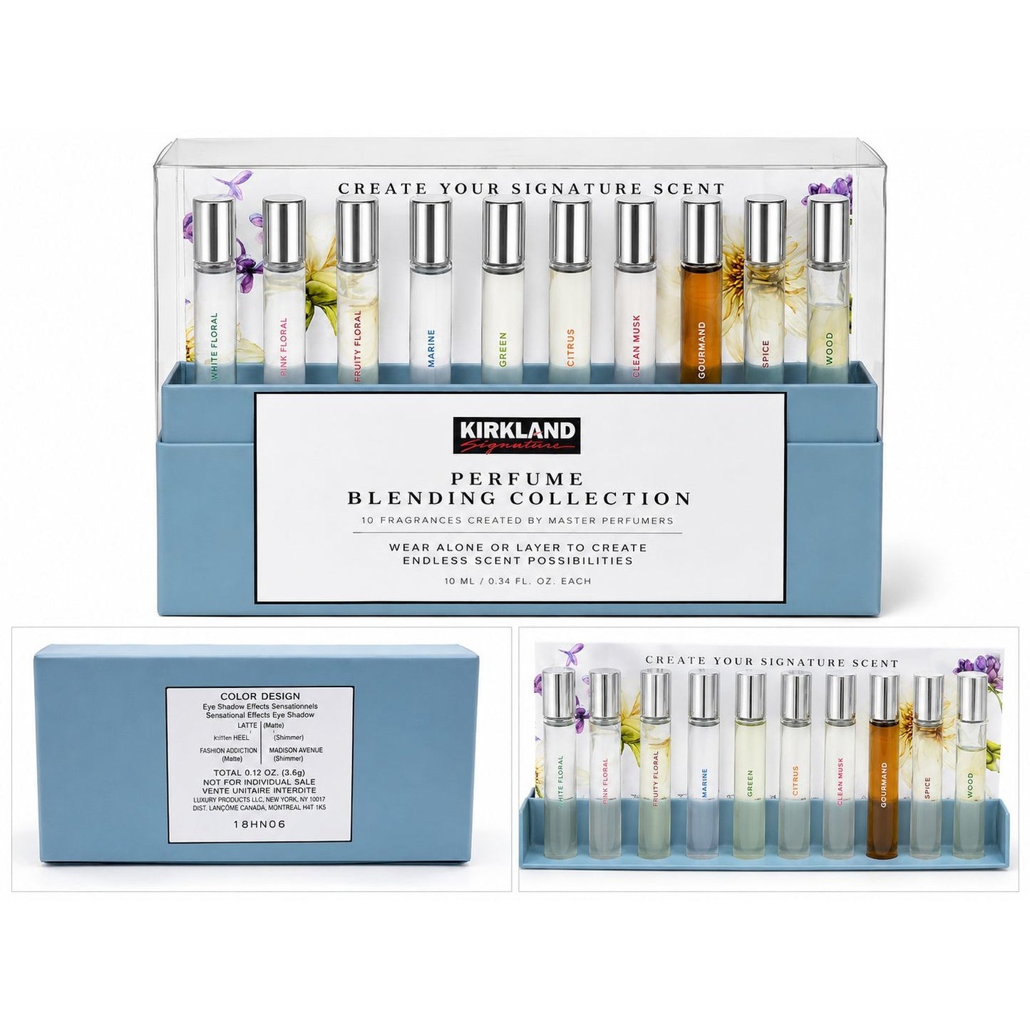 Kirkland Signature Perfume Blending Collection 10 Rollerball Fragrances Set