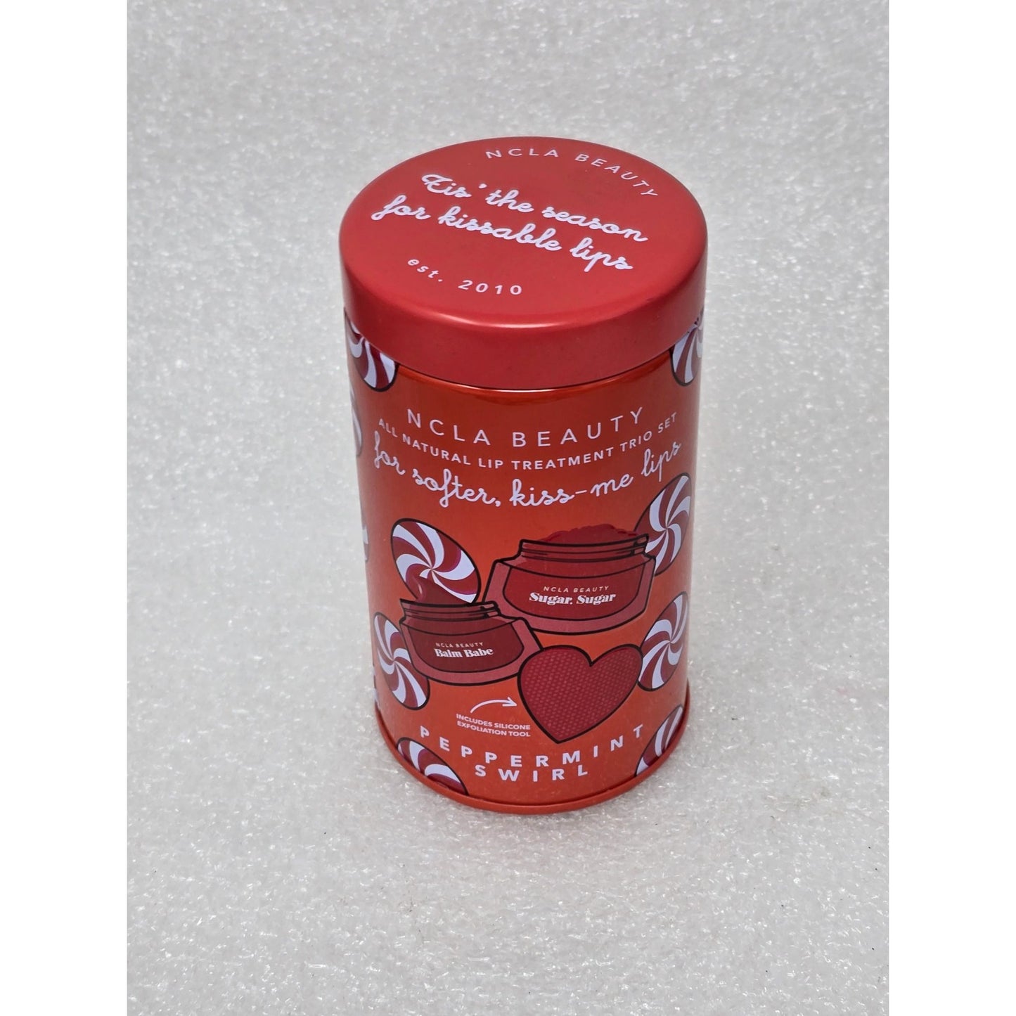 NCLA Beauty All Natural Lip Treatment Trio Set Peppermint Swirl Scrub & Balm