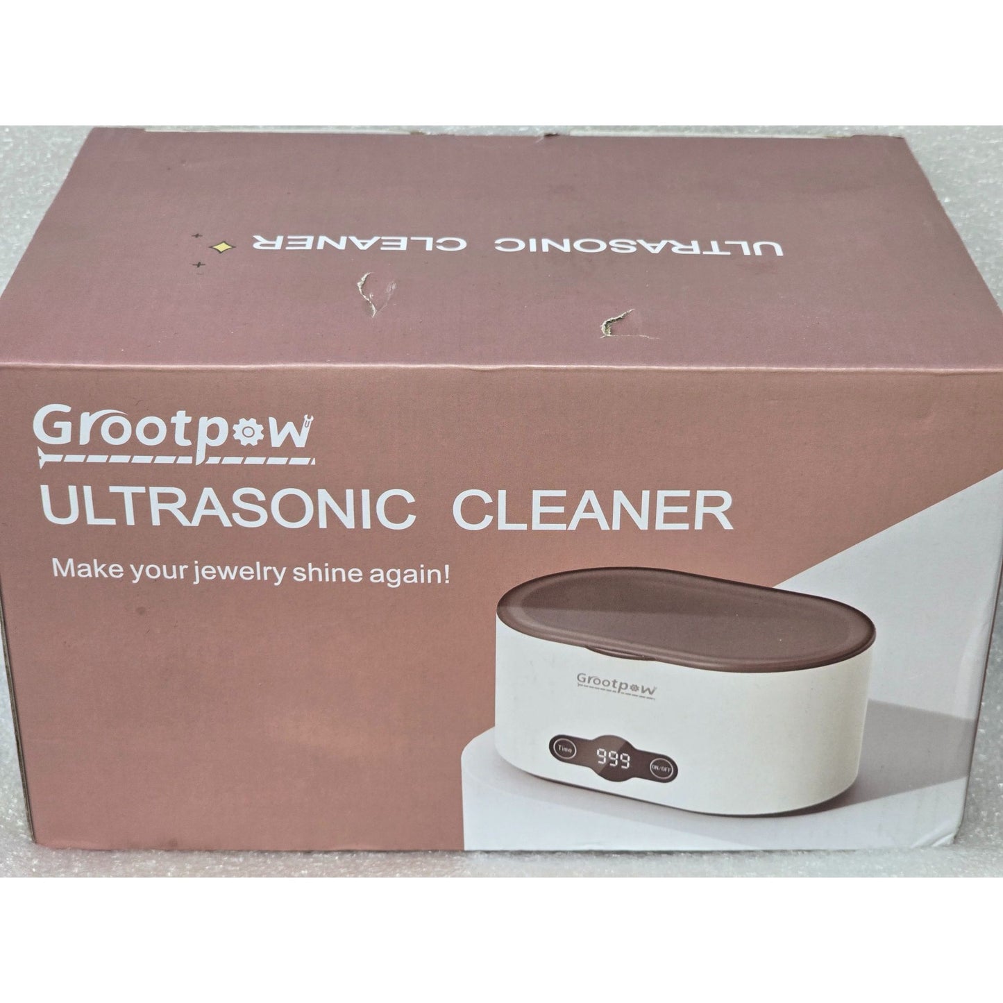 Grootpow Ultrasonic Cleaner 35W 45kHz Stainless Steel Tank Black