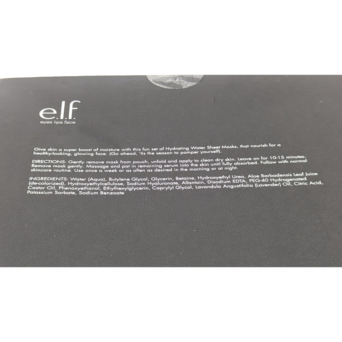 E.L.F. Hydrating Water Sheet Mask Set 2 Pieces Moisturizing & Nourishing
