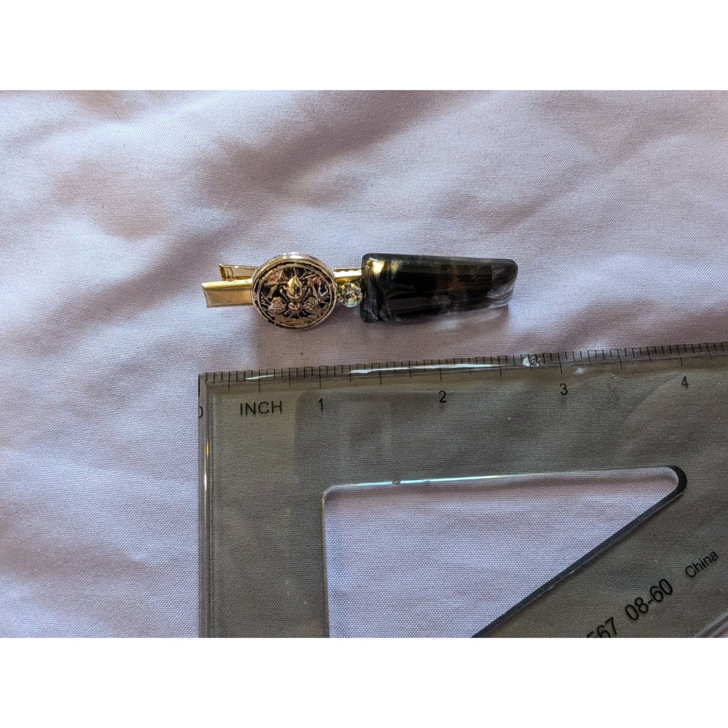 Vintage Gold Tone Tie Clip With Celtic Knot Design