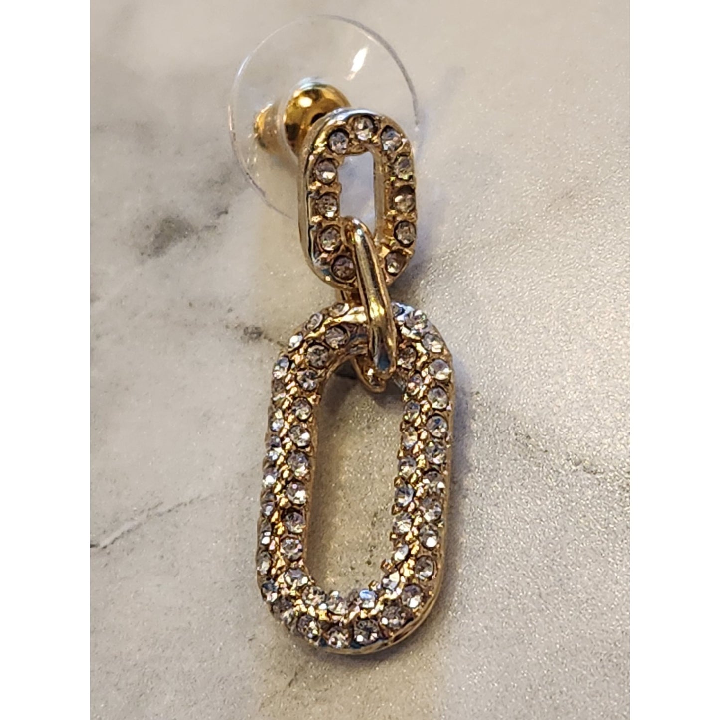 Dana Buchman Gold-Tone Rhinestone Link Drop Earrings