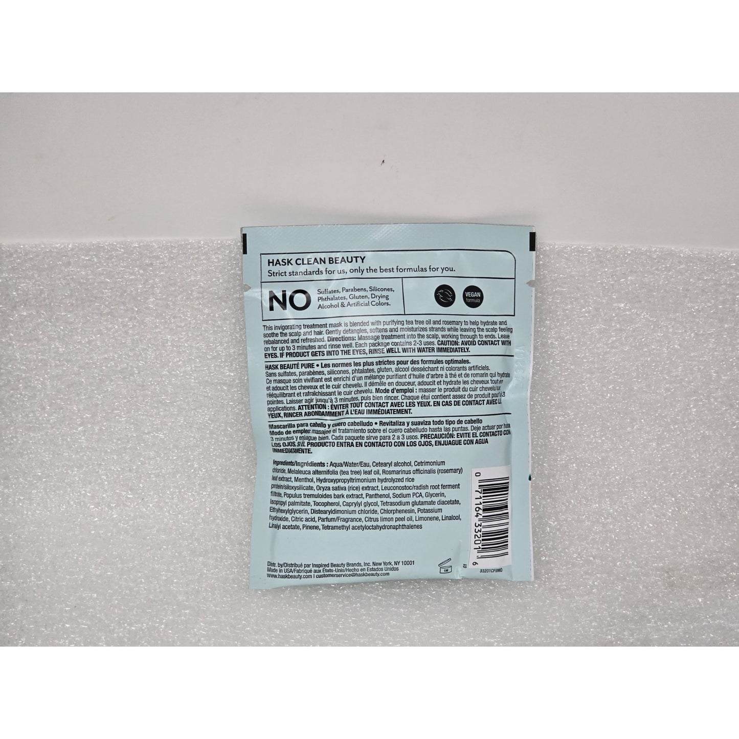 Hask Tea Tree Oil & Rosemary Hair & Scalp Treatment Mask 1.75 Oz Vegan