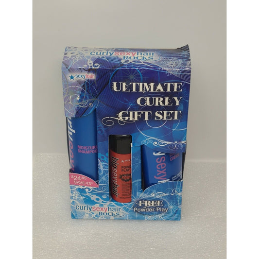 Sexy Hair Ultimate Curly Hair Gift Set Moisturizing Shampoo Curling Creme Powder