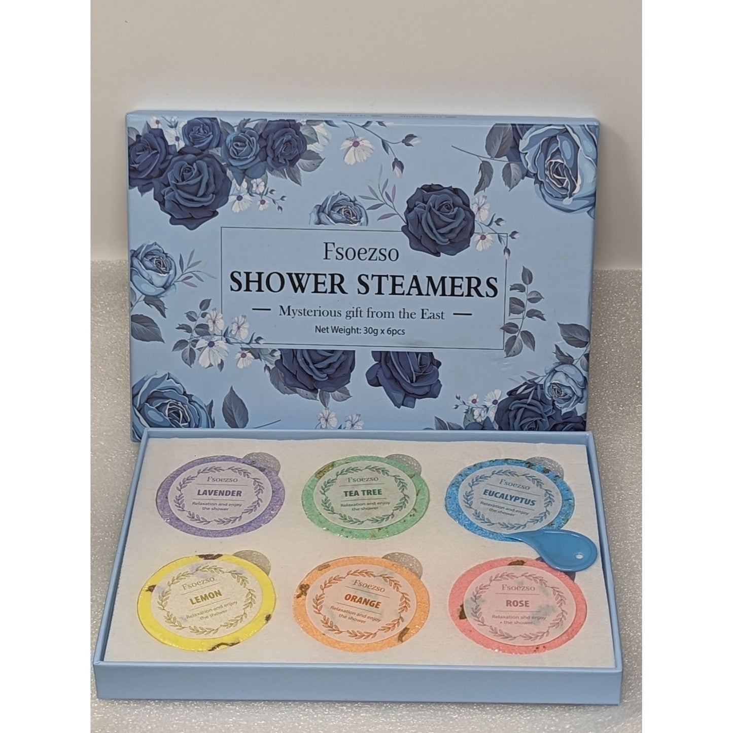 Fsoezso Shower Steamers Pack of 6 Lavender Lemon Tea Tree Orange Rose Eucalyptus