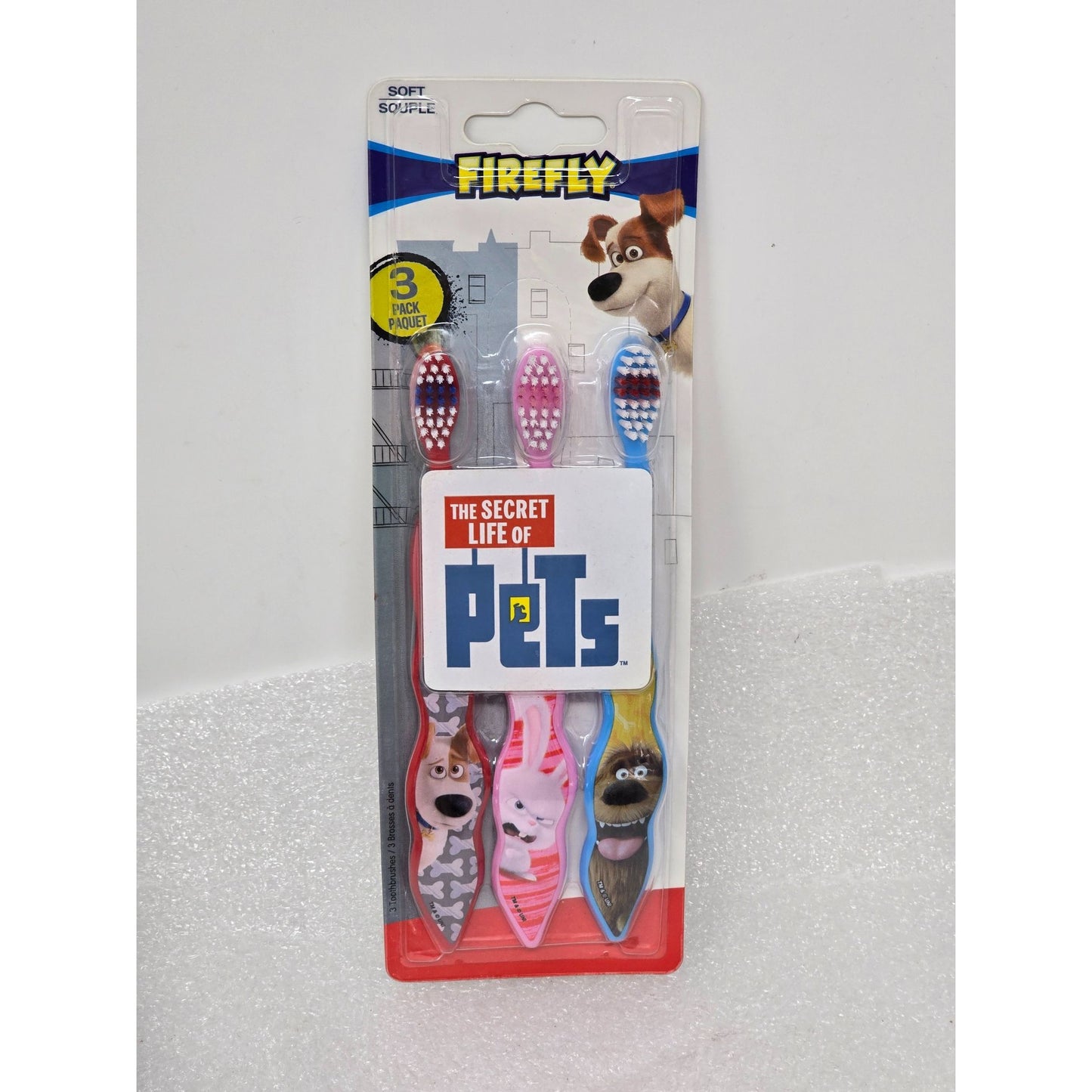 Firefly Secret Life Of Pets Kids Toothbrush Set Soft Bristles 3 Pack