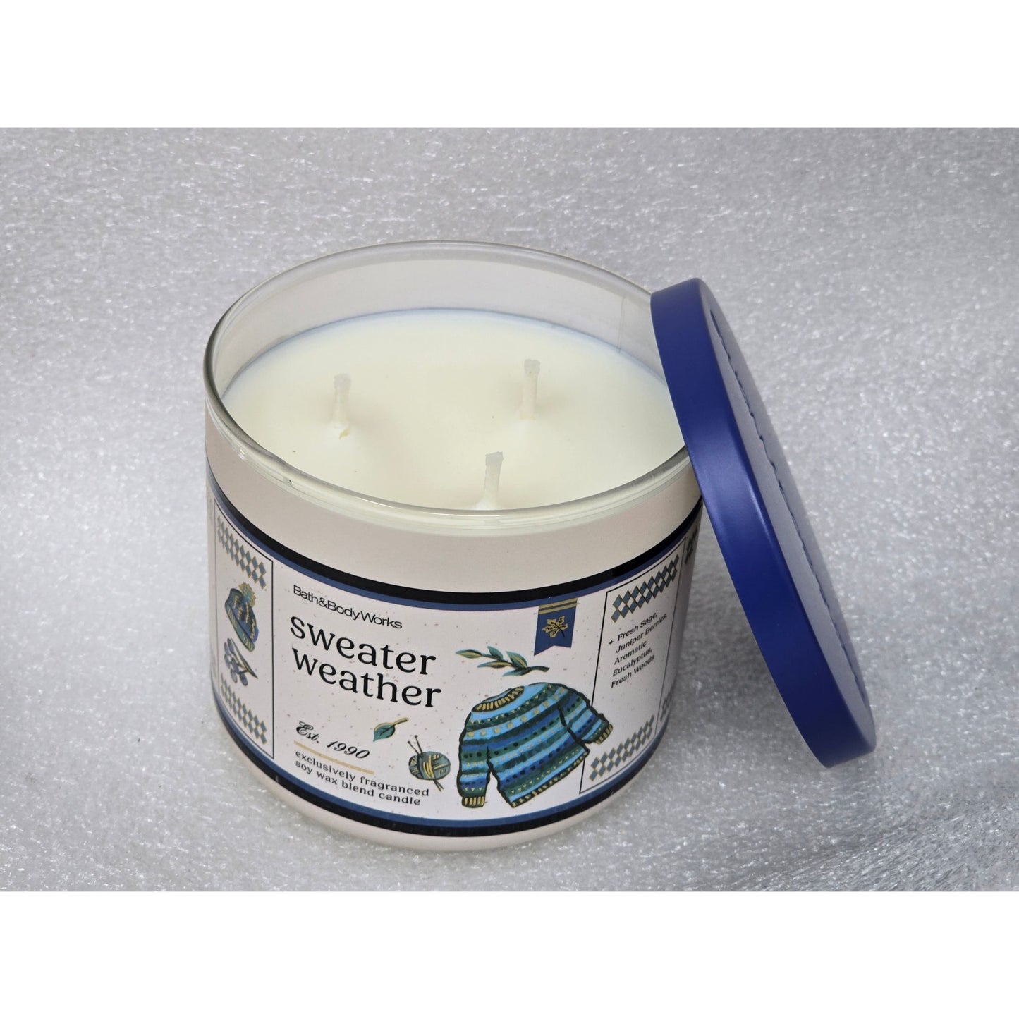 Bath & Body Works Sweater Weather 3-Wick Scented Candle Sage Juniper Berries
