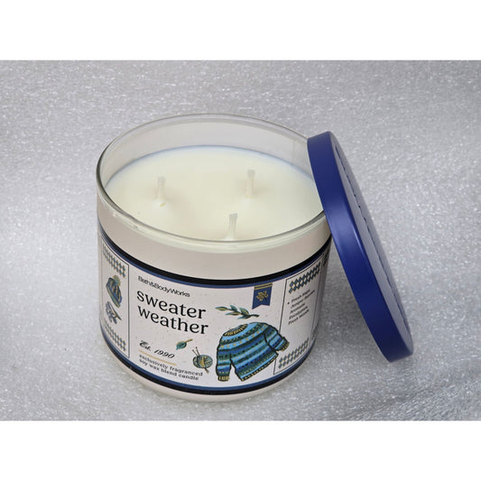 Bath & Body Works Sweater Weather 3-Wick Scented Candle Sage Juniper Berries