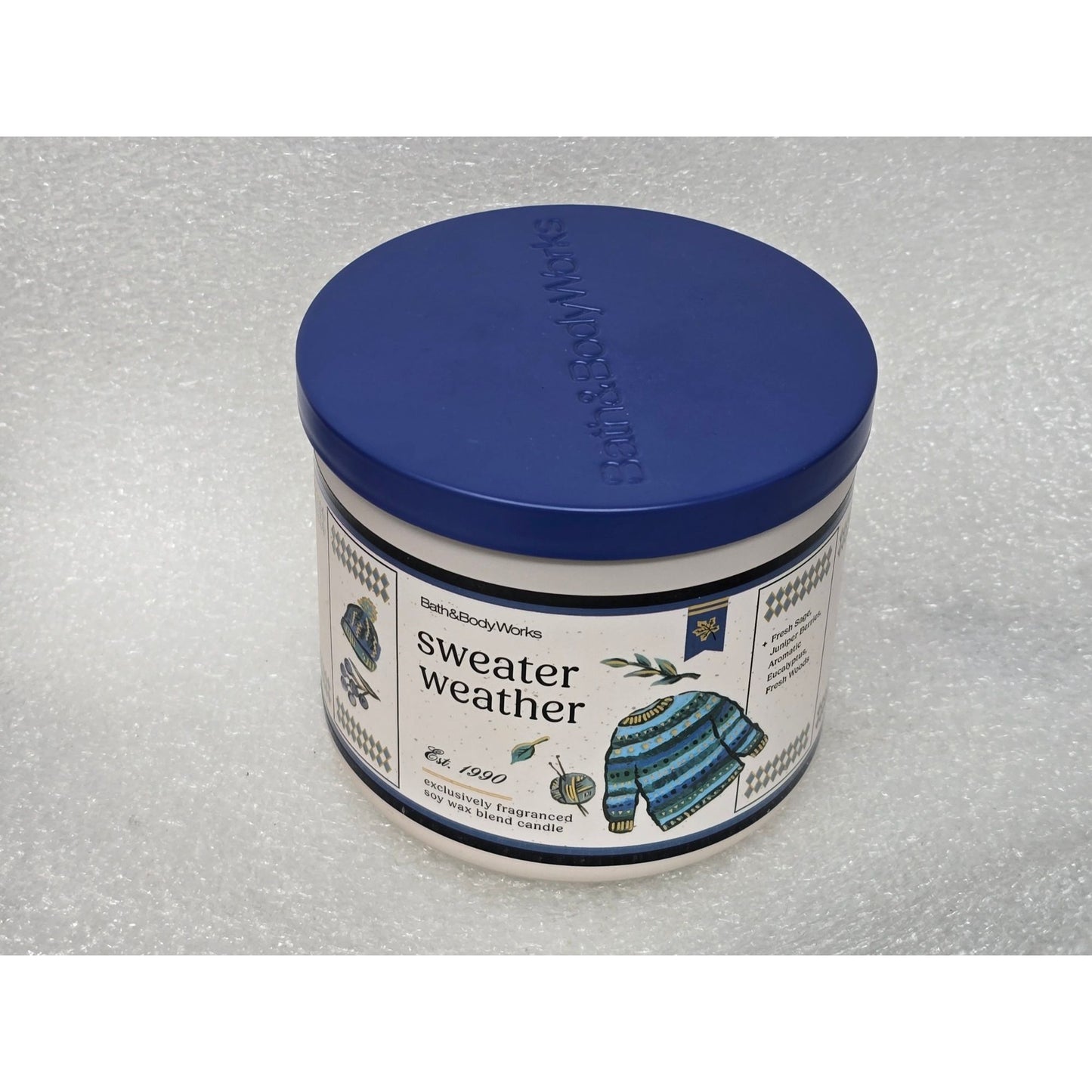 Bath & Body Works Sweater Weather 3-Wick Scented Candle Sage Juniper Berries
