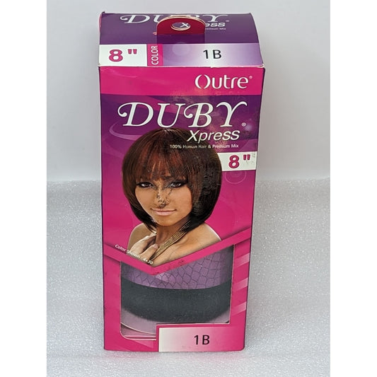 Outre Duby Xpress Human Hair & Premium Mix Blend 1B 8"