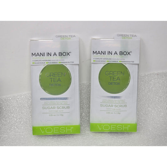 Lot of 2 Voesh Mani In A Box Waterless Green Tea Detox 3-Step Manicure Set