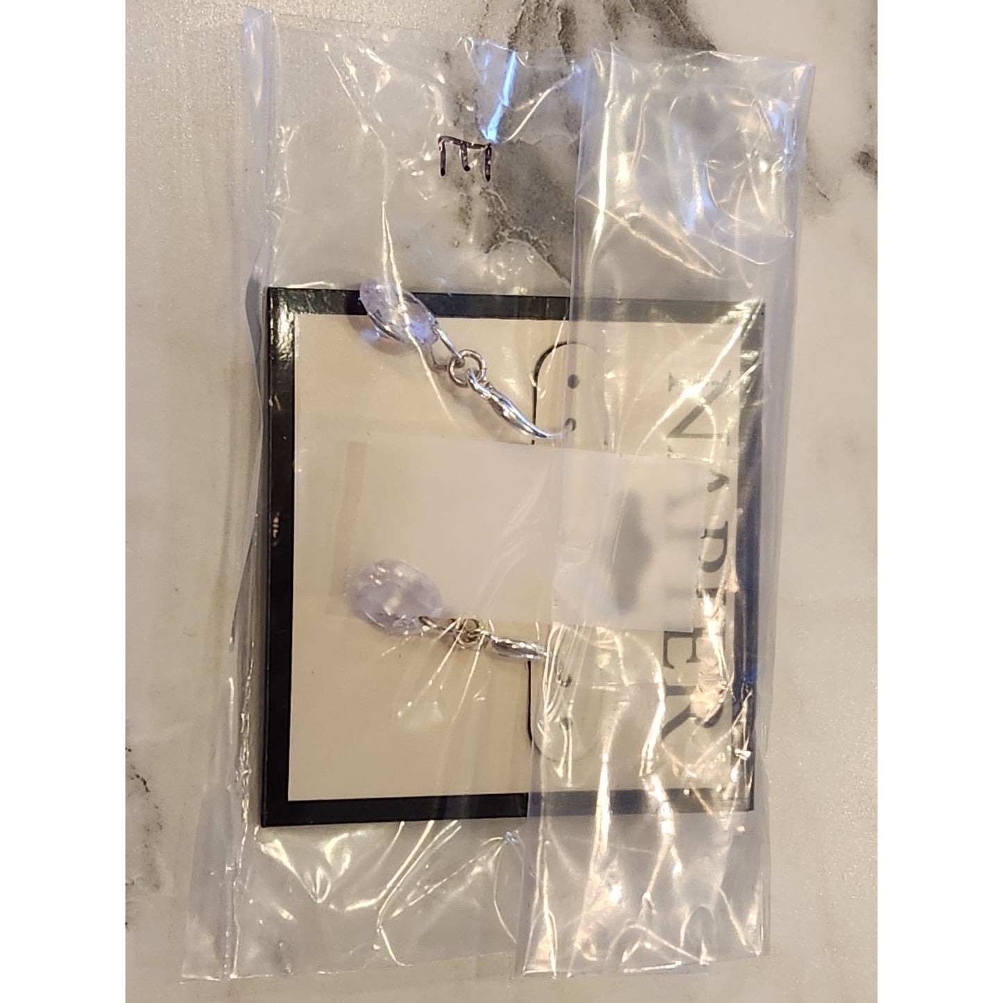 Napier Silver-Tone Drop Earrings With Faceted Crystal Stones