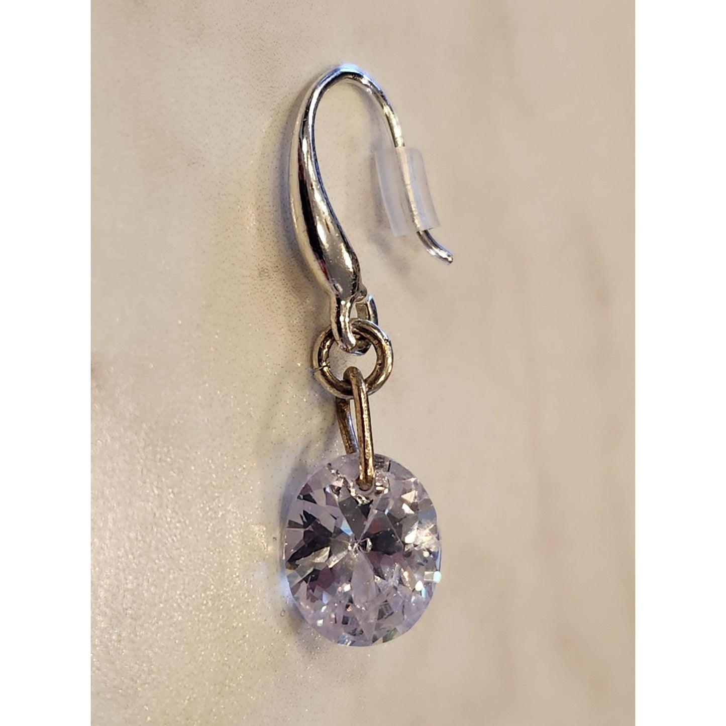 Napier Silver-Tone Drop Earrings With Faceted Crystal Stones