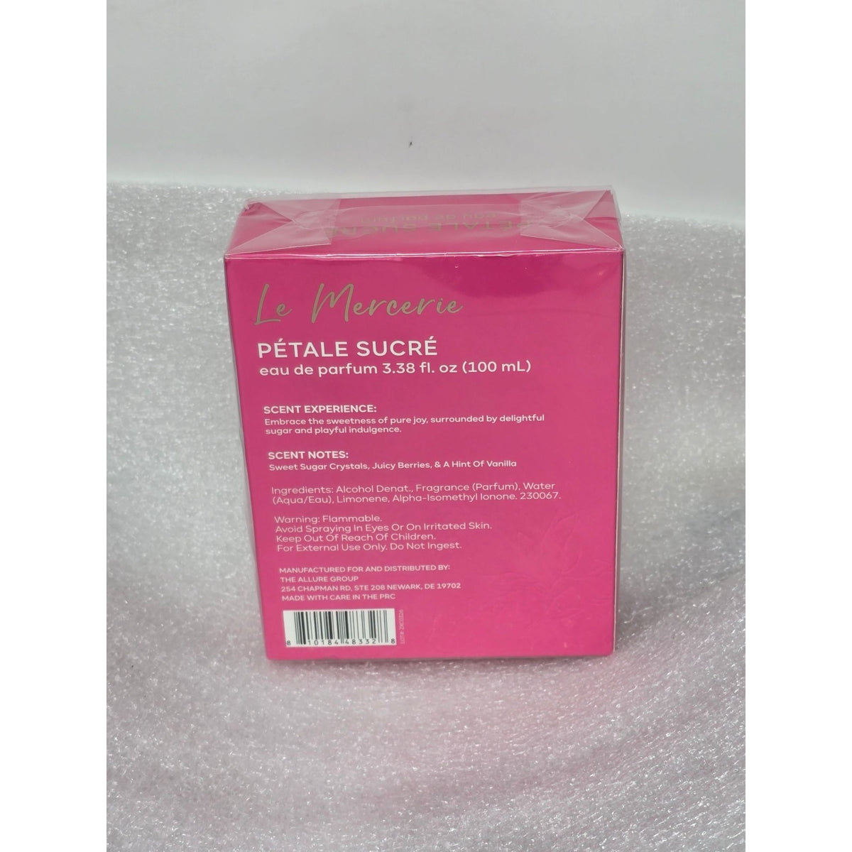 Le Mercerie Petale Sucre Eau De Parfum Perfume 3.38 Oz Sweet Sugar Berry Vanilla