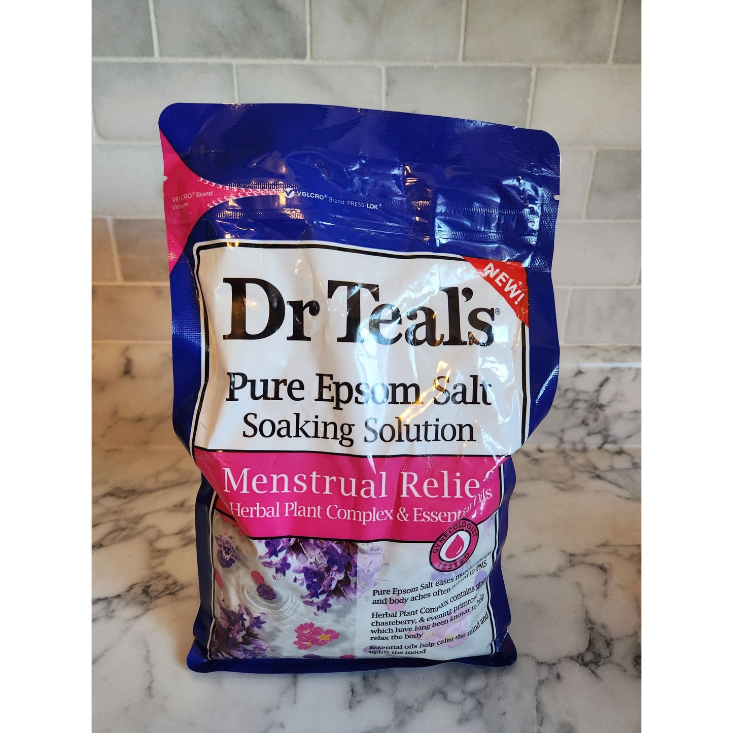 Dr Teals Pure Epsom Salt Soaking Solution Menstrual Relief Herbal Complex 3 lbs