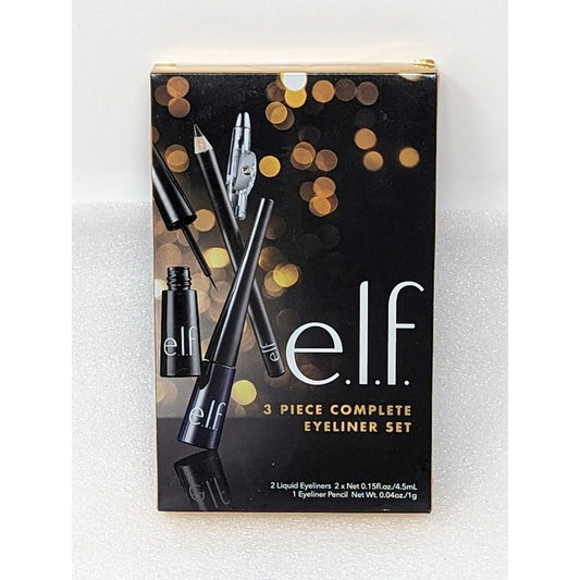 E.l.f. 3 Piece Eyeliner Gift Set 2 Liquid & 1 Eyeliner Pencil Black & Midnight