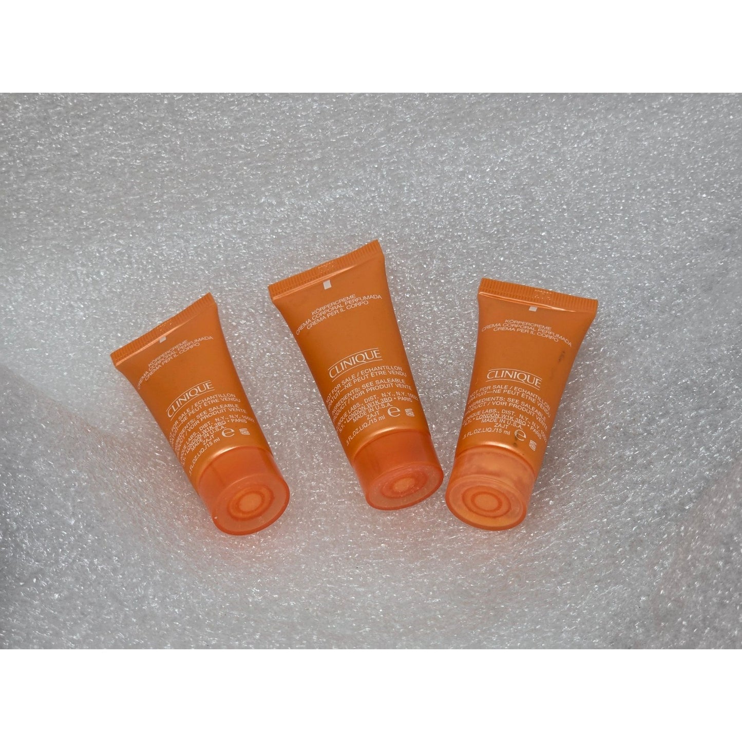Lot Clinique Happy Body Cream Travel Size 0.5 Fl Oz Set Of 3 Mini Tubes
