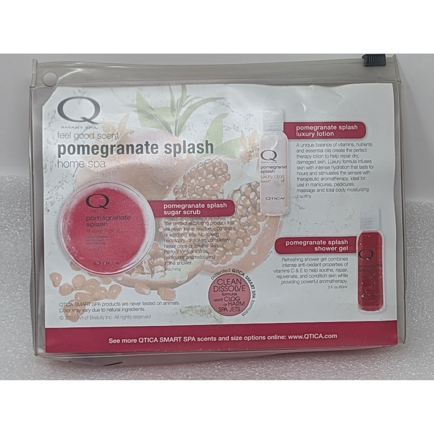 Q Home Spa Pomegranate Splash Gift Set Sugar Scrub Shower Gel Luxury Lotion