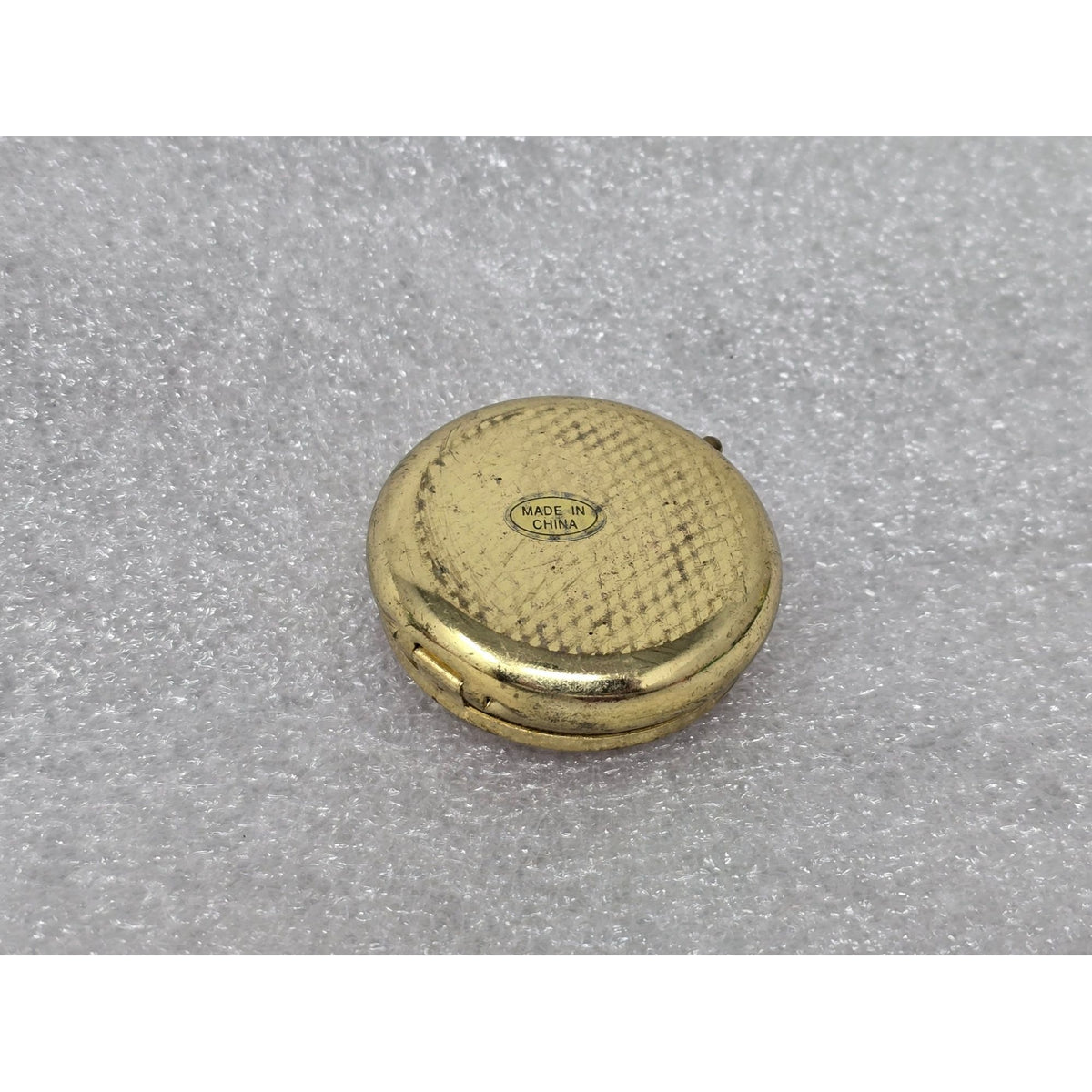 Vintage Gold-Tone Cameo Pill Box With 3 Compartments & Hinged Lid Victorian