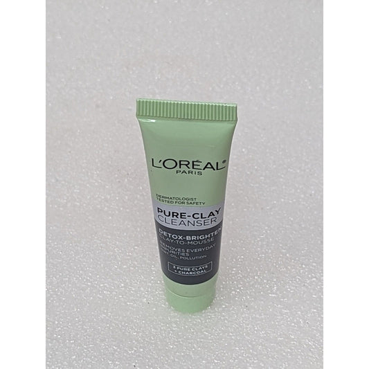 Loreal Paris Pure Clay Cleanser Detox and Brighten Skincare .5 oz Travel Size