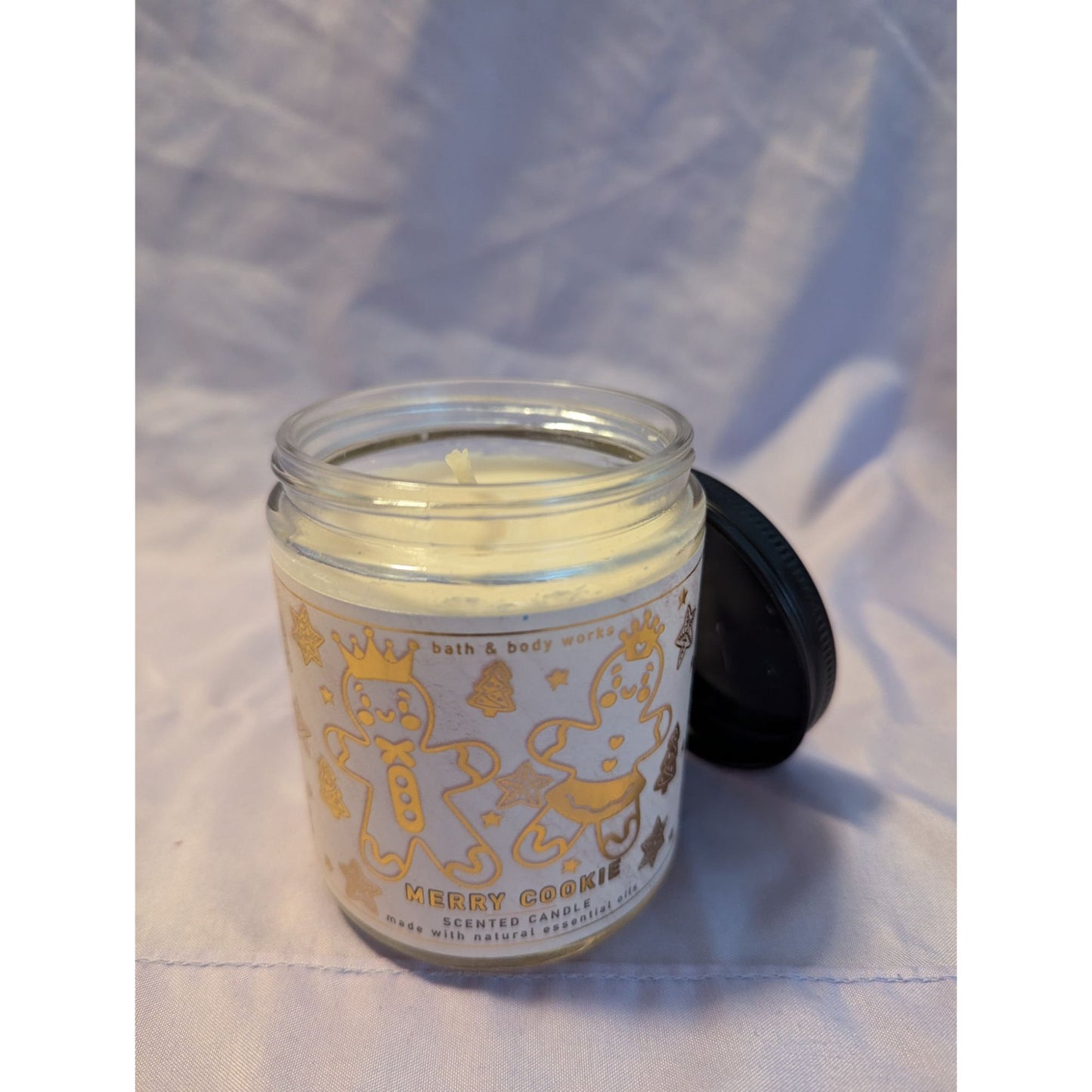 Bath & Body Works Merry Cookie Scented Candle Glass Jar Natural Essential Oils