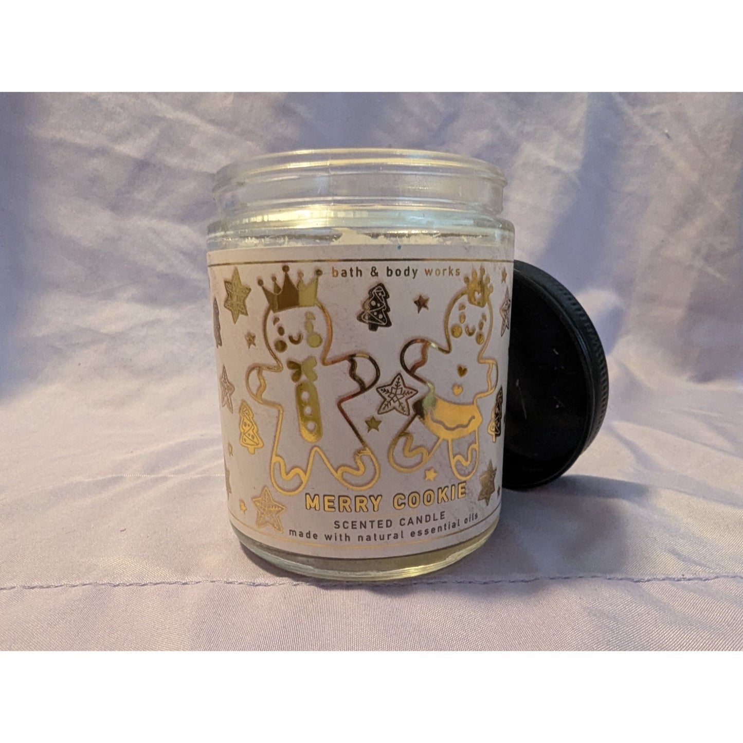 Bath & Body Works Merry Cookie Scented Candle Glass Jar Natural Essential Oils