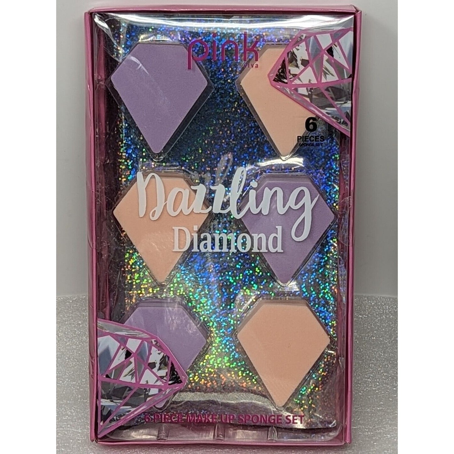 Pink Viva Dazzling Diamond Makeup Cosmetic Sponge Applicator Set