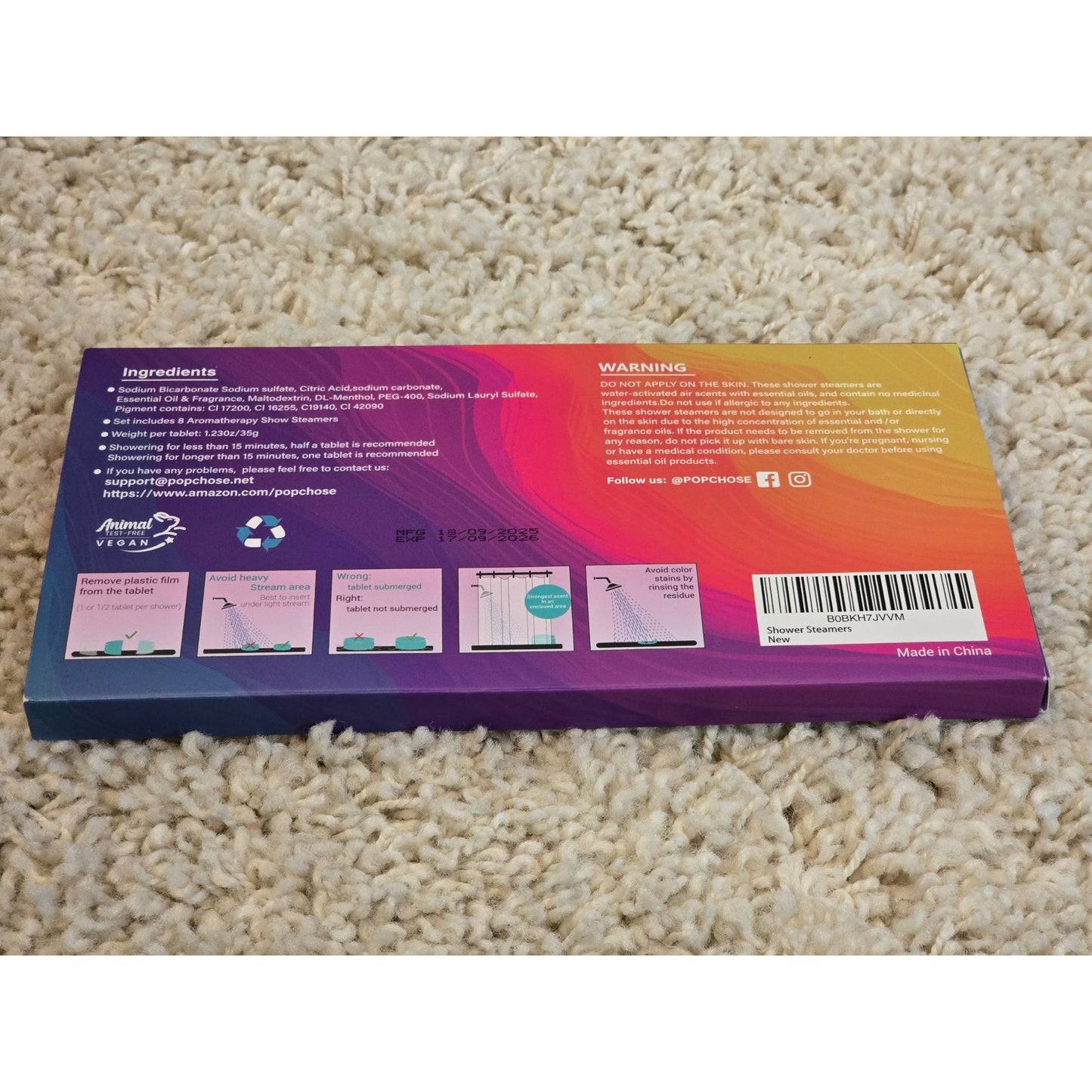 Popchose Shower Steamers Bath Aromatherapy Gift Set Natural Essential Oils