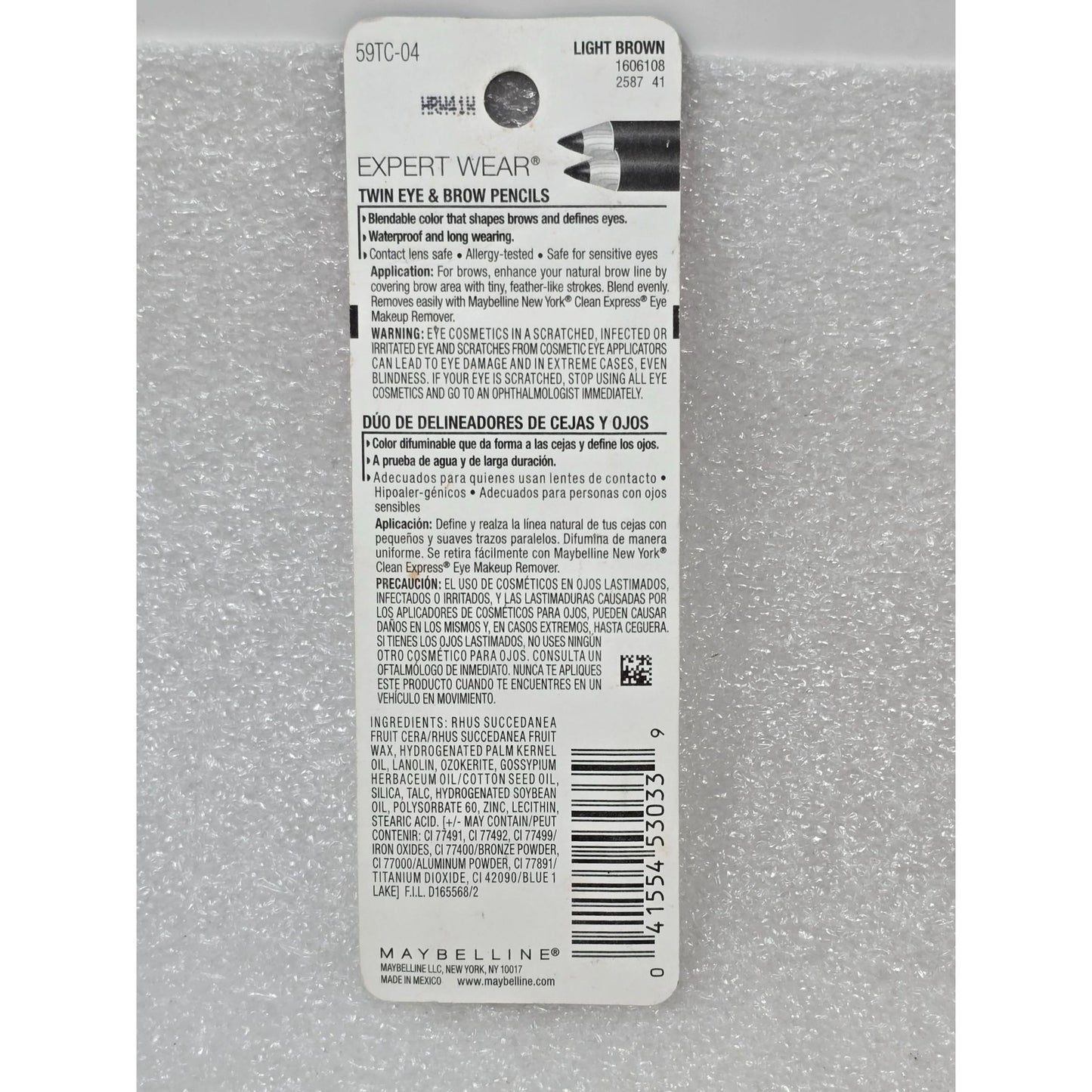 Maybelline Expert Wear Twin Eye & Brow Pencil 104 Light Brown Eyeliner & Eyebrow