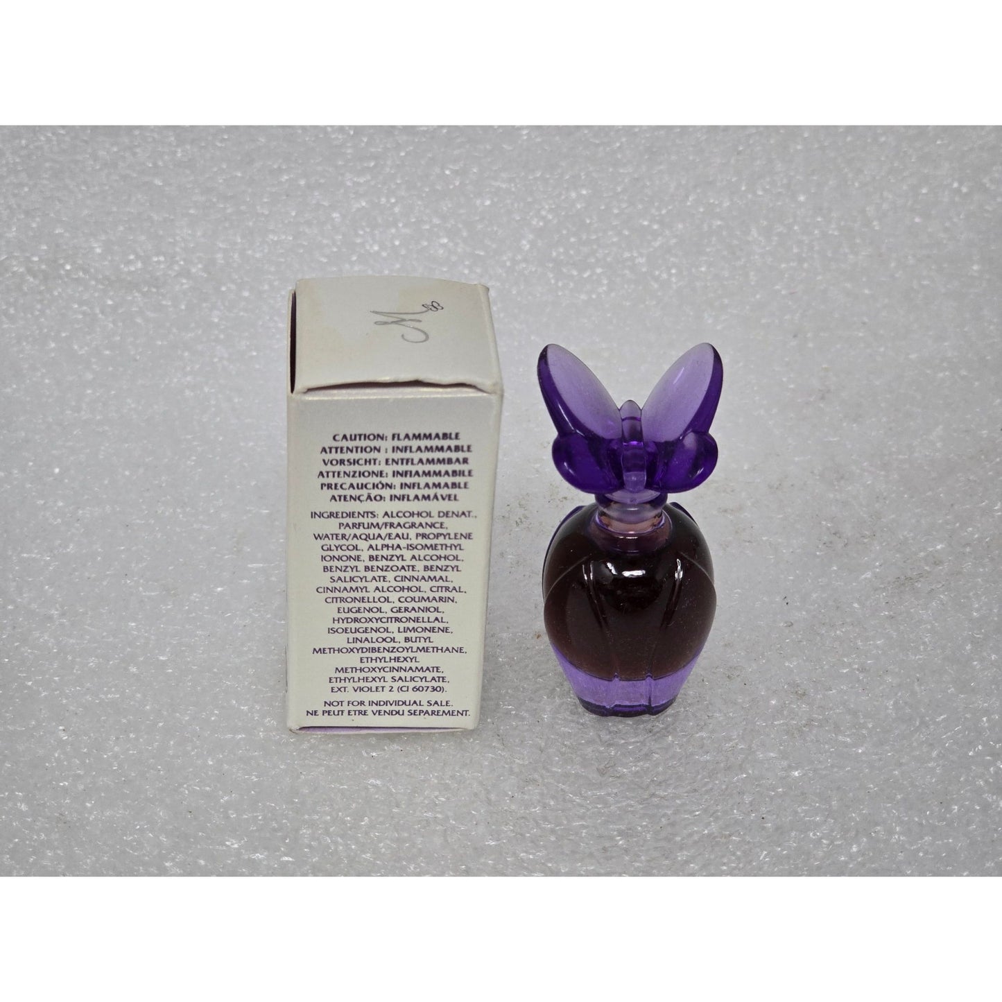Mariah Carey M Parfum Perfume Miniature .16 Oz Butterfly Cap Purple Glass