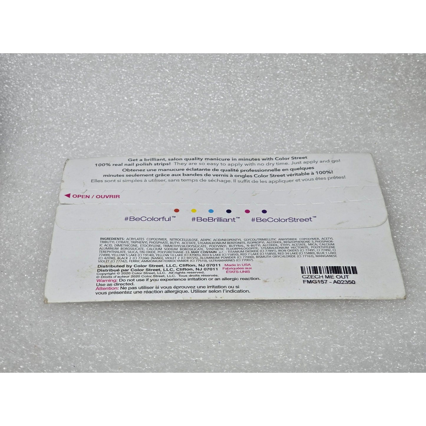 Color Street 100% Real Nail Polish Strips Czech Me Out