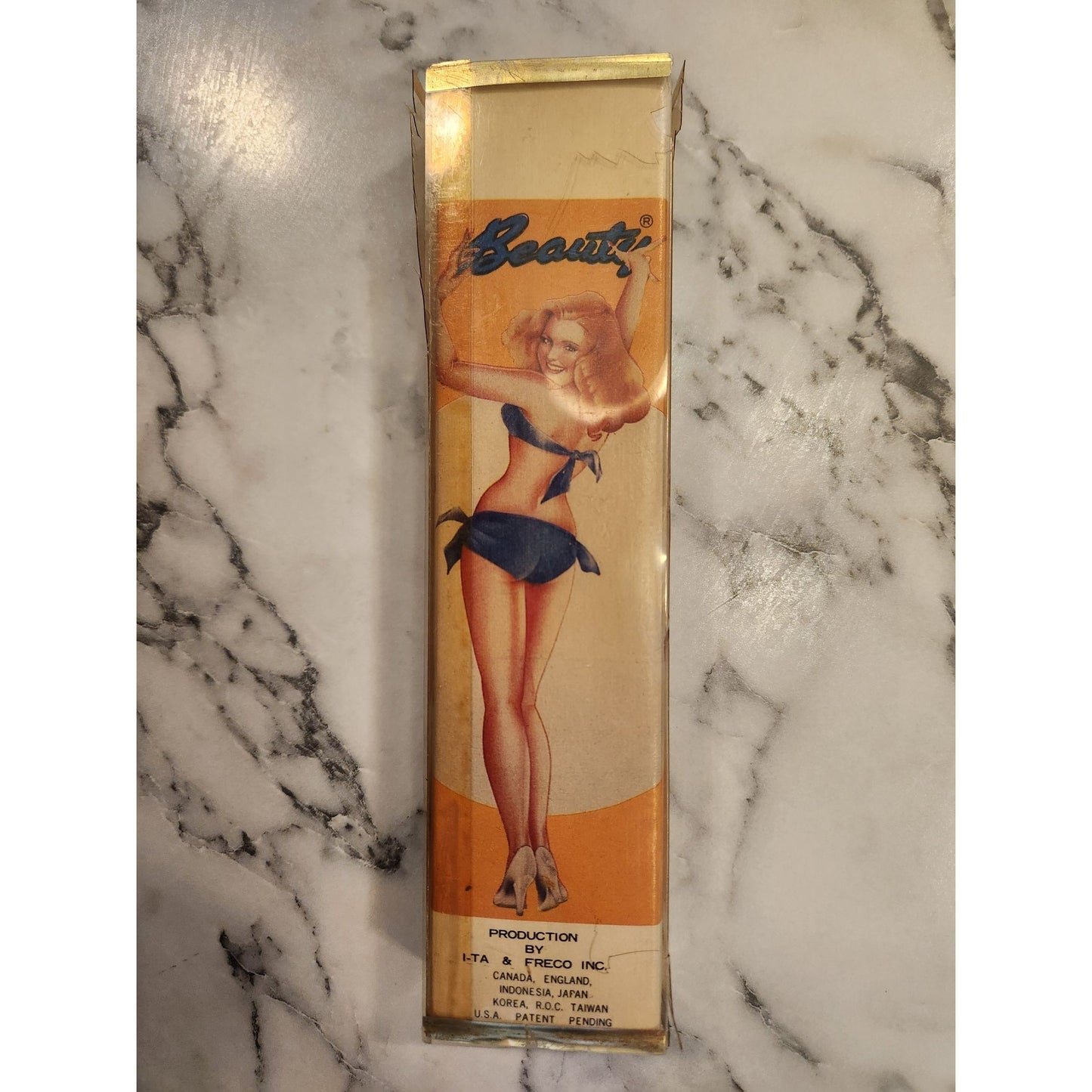 Vintage Ladies Leg Toothbrush Beauty 55 Novelty In Original Box