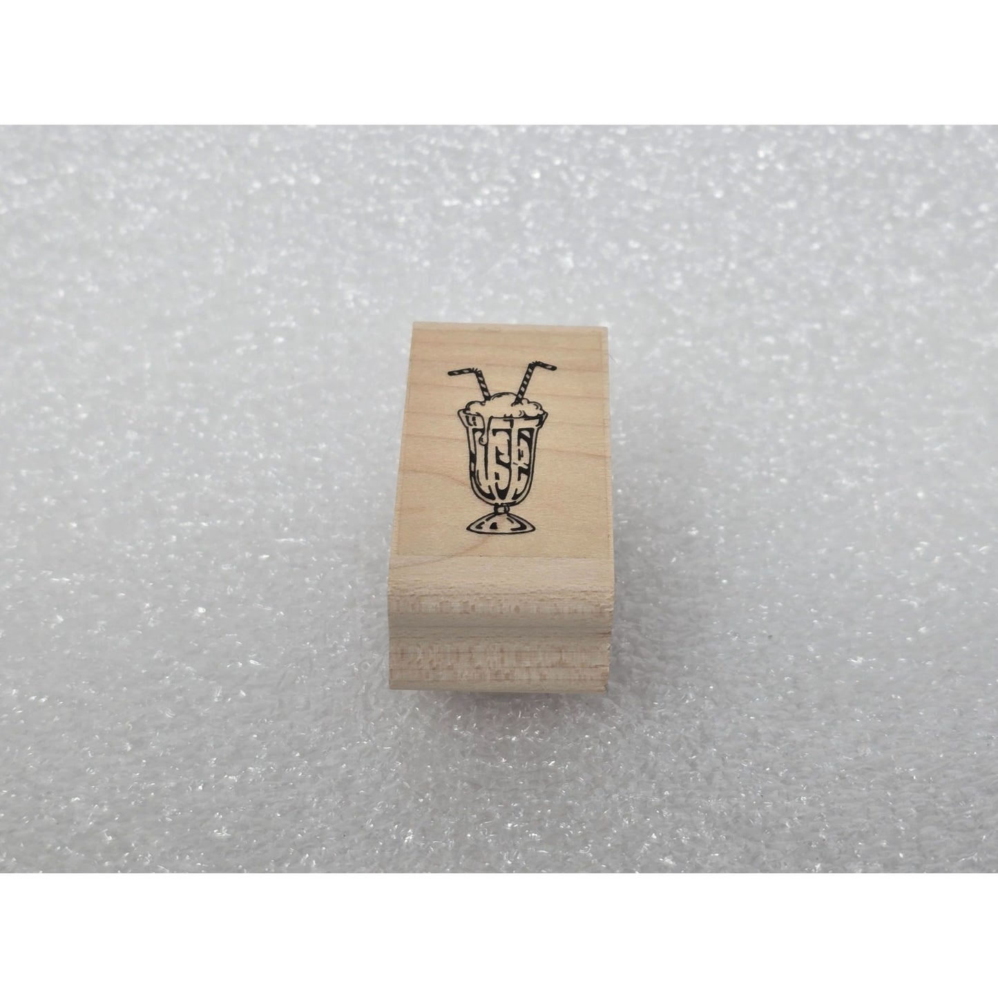 Milkshake Rubber Stamp By Stampin Up! Wood-Mounted Crafting Tool For Scrapbooking & Card Making