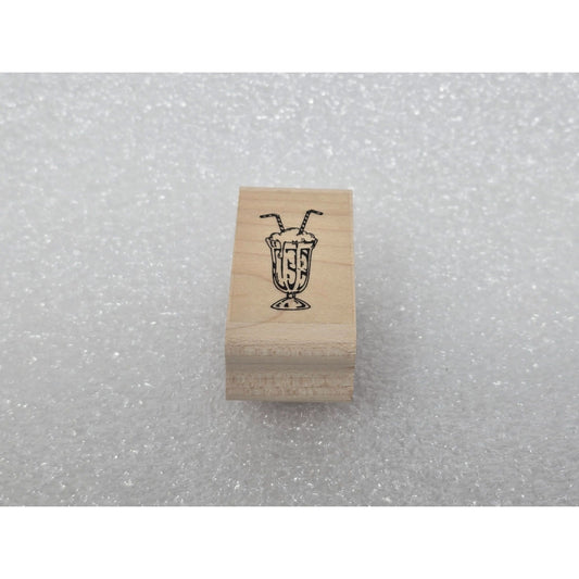 Milkshake Rubber Stamp By Stampin Up! Wood-Mounted Crafting Tool For Scrapbooking & Card Making