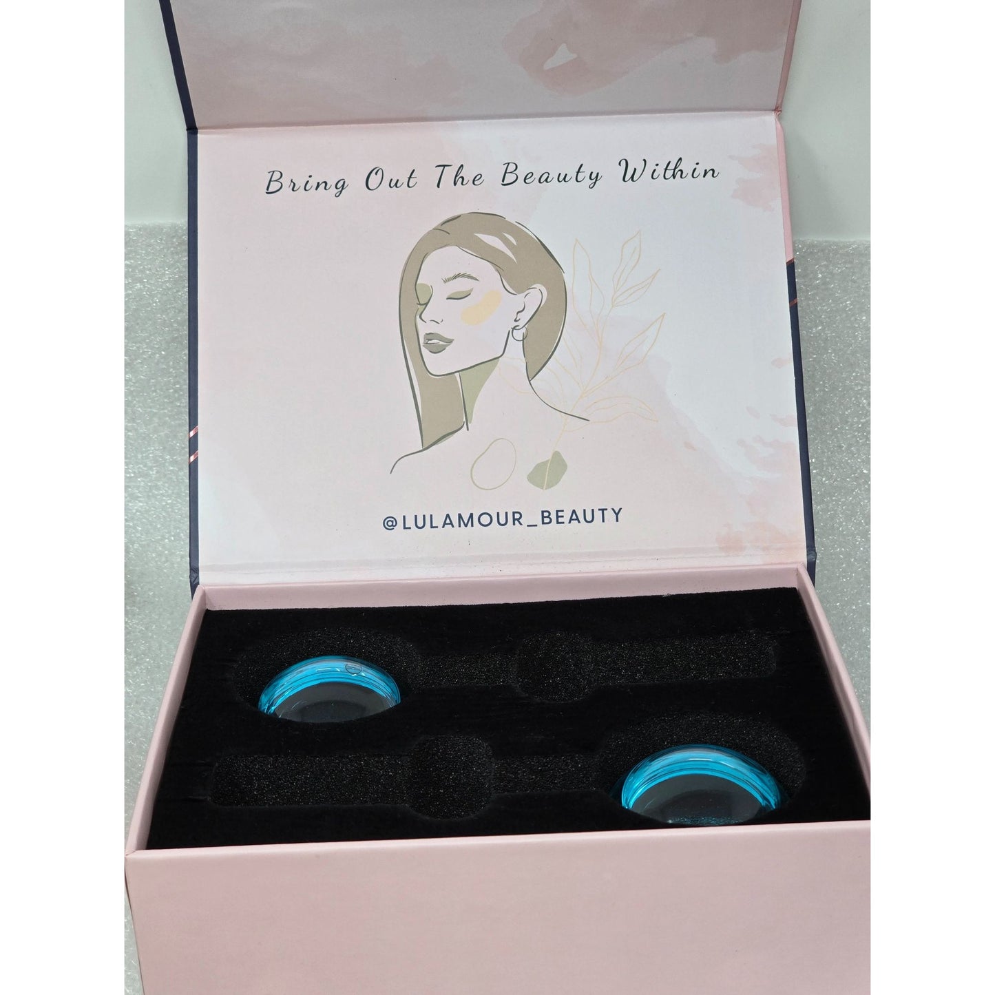 Lulamour Facial Ice Globes Clear Lagoon Blue Massage Tool For Skin Tightening