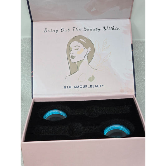 Lulamour Facial Ice Globes Clear Lagoon Blue Massage Tool For Skin Tightening