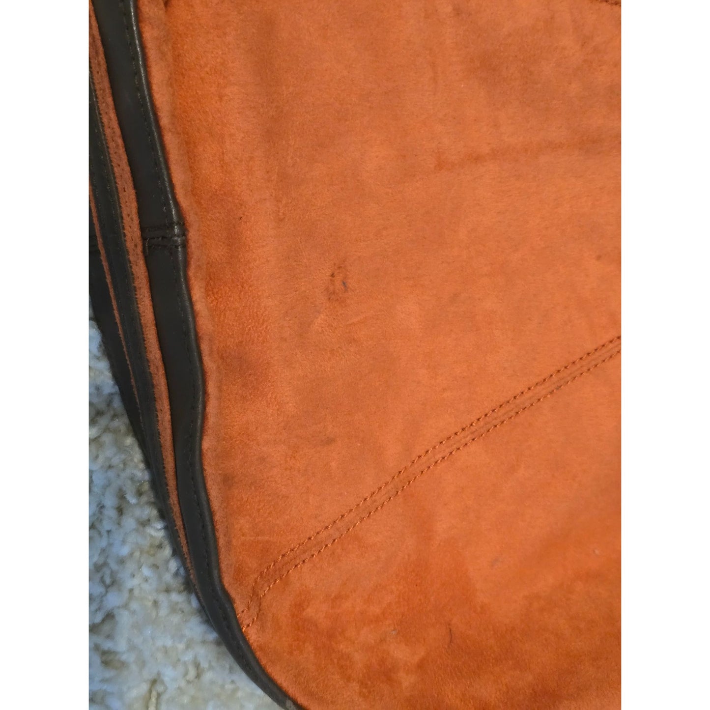 Vintage Bath & Body Works Orange Suede Hobo Bag Y2K Shoulder Purse (see photos)