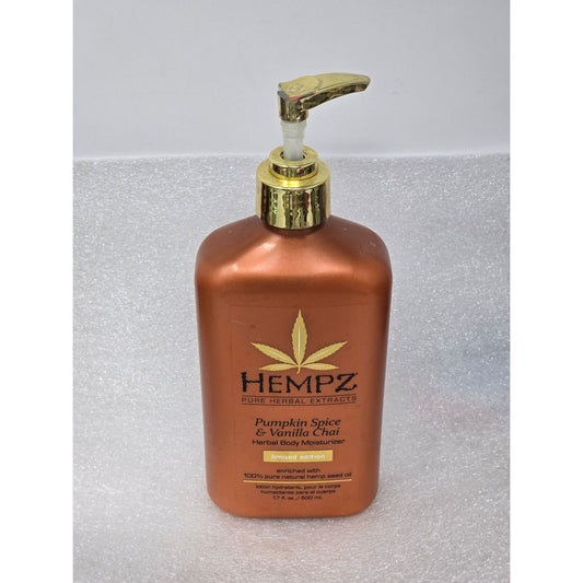 Hempz Pumpkin Spice & Vanilla Chai Herbal Body Moisturizer 17oz Limited Edition