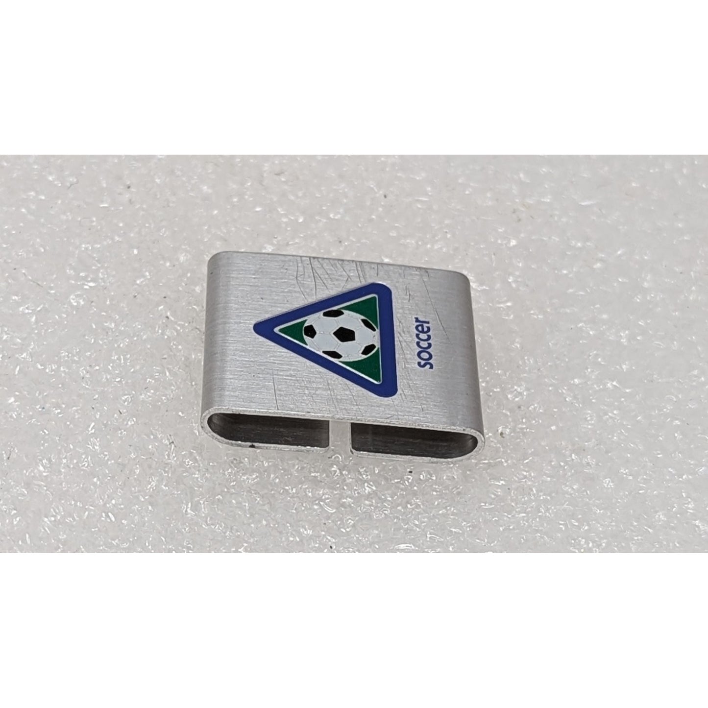 Boy Scouts of America Soccer Belt Slide Loop Soccer Ball Silver Tone Blue Green