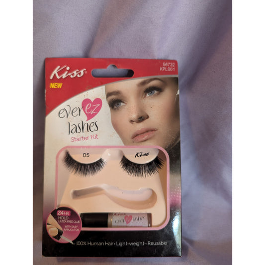 Kiss Ever EZ Lashes Starter Kit Adhesive & Applicator 05 Lightweight Reusable