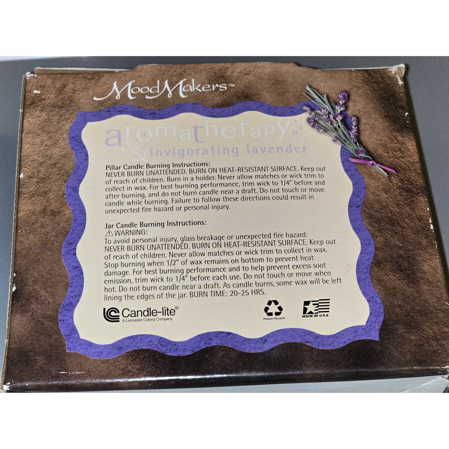 Candle-Lite Aromatherapy Mood Makers Invigorating Lavender Scented Candle Set