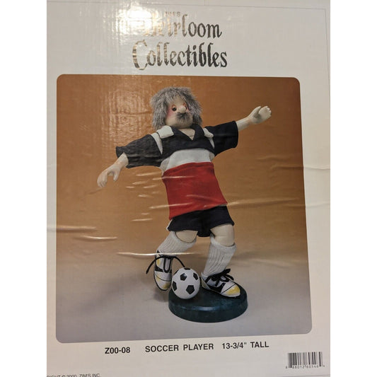 Zims Heirloom Collectibles Soccer Player Sports Wood Ball 13 3/4" 2000 Z00-08