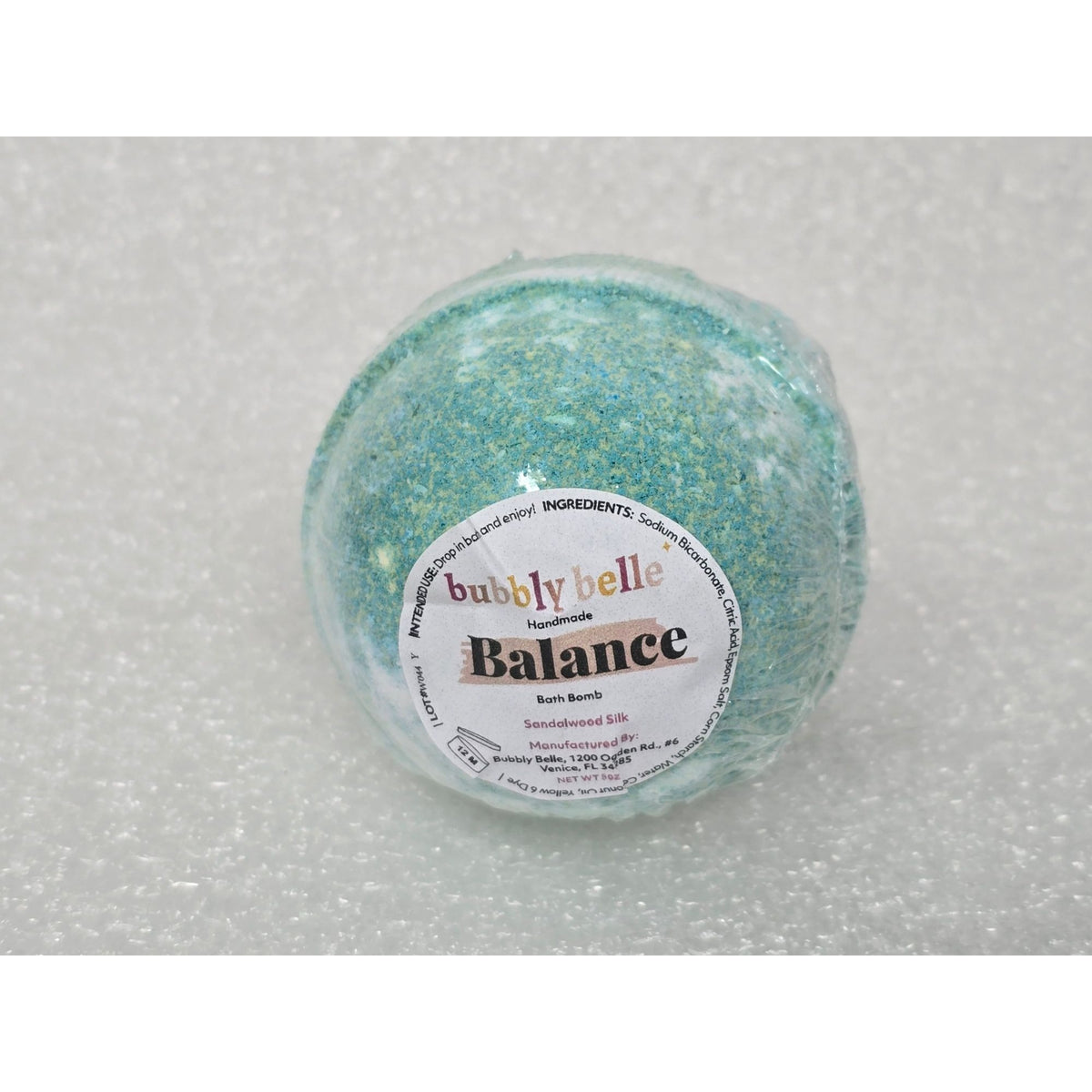 Bubbly Belle Balance Sandalwood Silk Handmade Bath Bomb Relaxing Aromatherapy