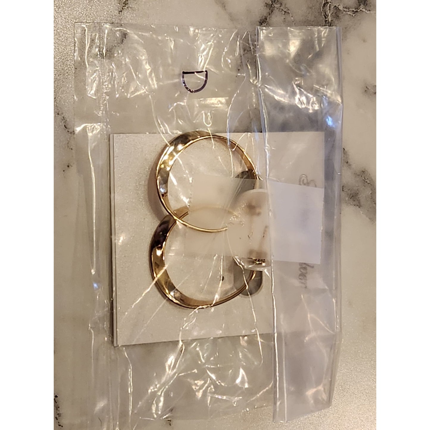 Gold-Tone Sterling Silver Twisted Hoop Earrings With Stud Back Closure