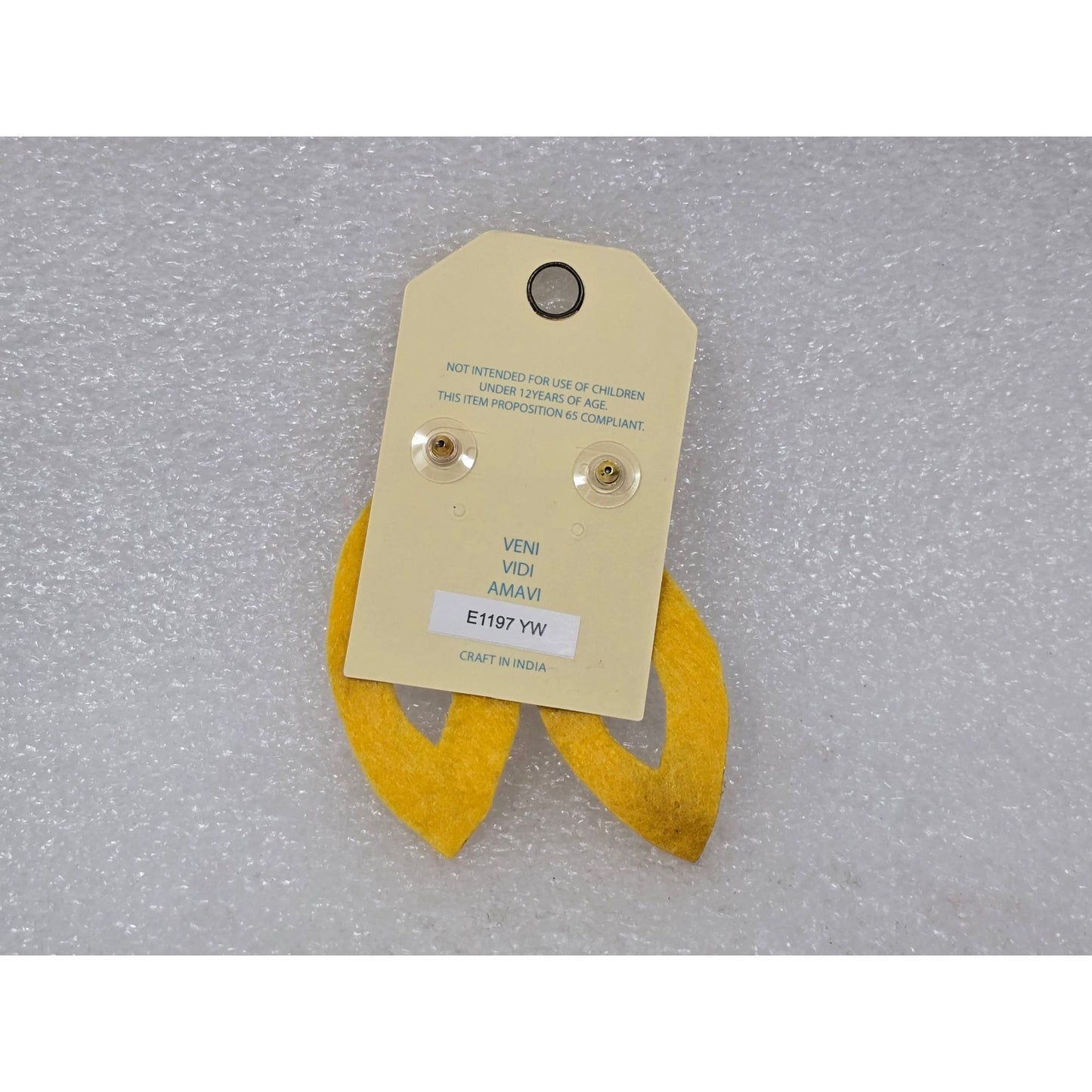 Ciel Handmade Beaded Drop Earrings Yellow White Gold Pattern Lightweight