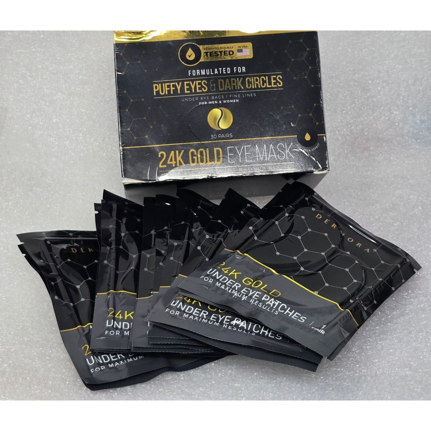 24K Gold Eye Mask Puffy Eyes & Dark Circles Patches For Men & Women 14 Pairs
