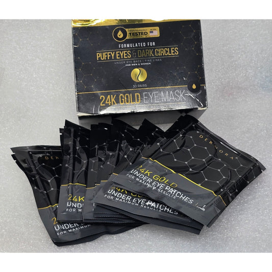24K Gold Eye Mask Puffy Eyes & Dark Circles Patches For Men & Women 14 Pairs