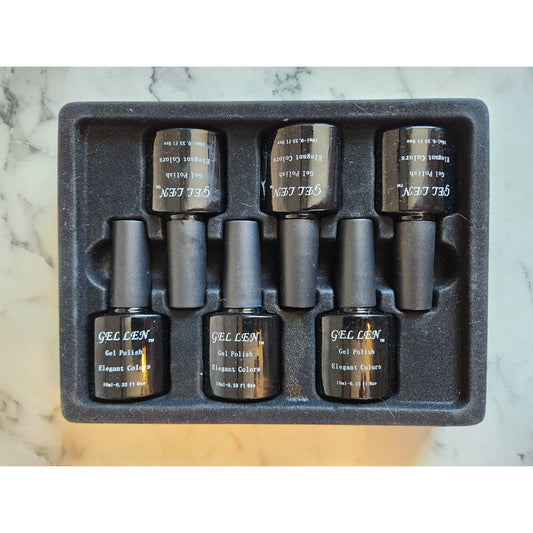 Gellen Soak Off Gel Nail Polish Set - 6 Elegant Colors