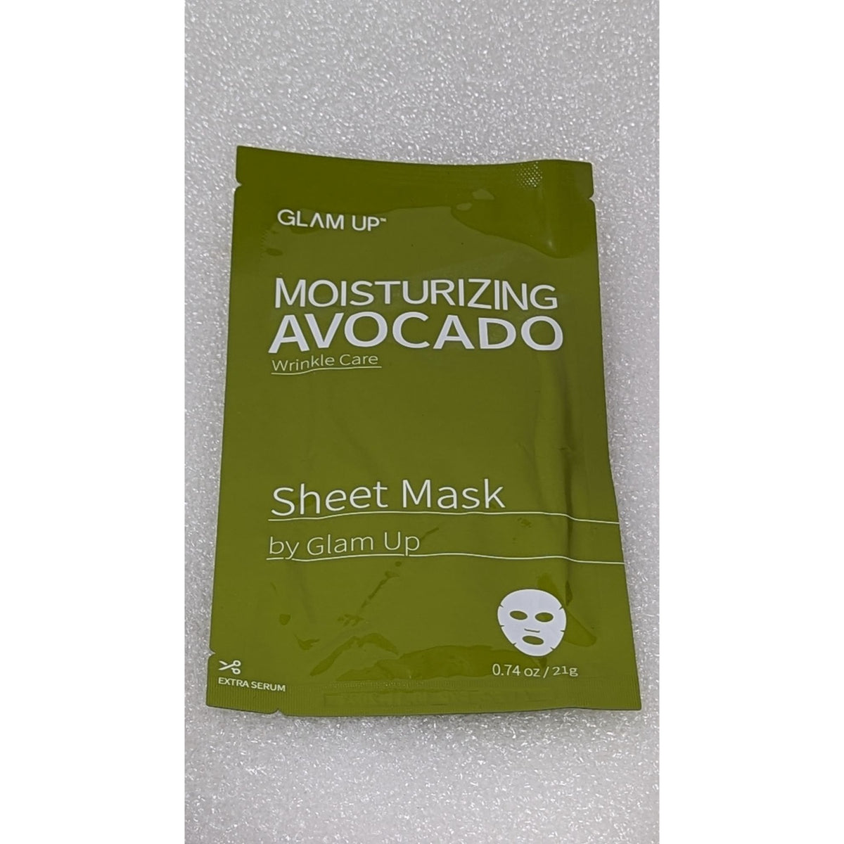 Glam Up Moisturizing Avocado Sheet Mask Wrinkle Care 0.74 Oz
